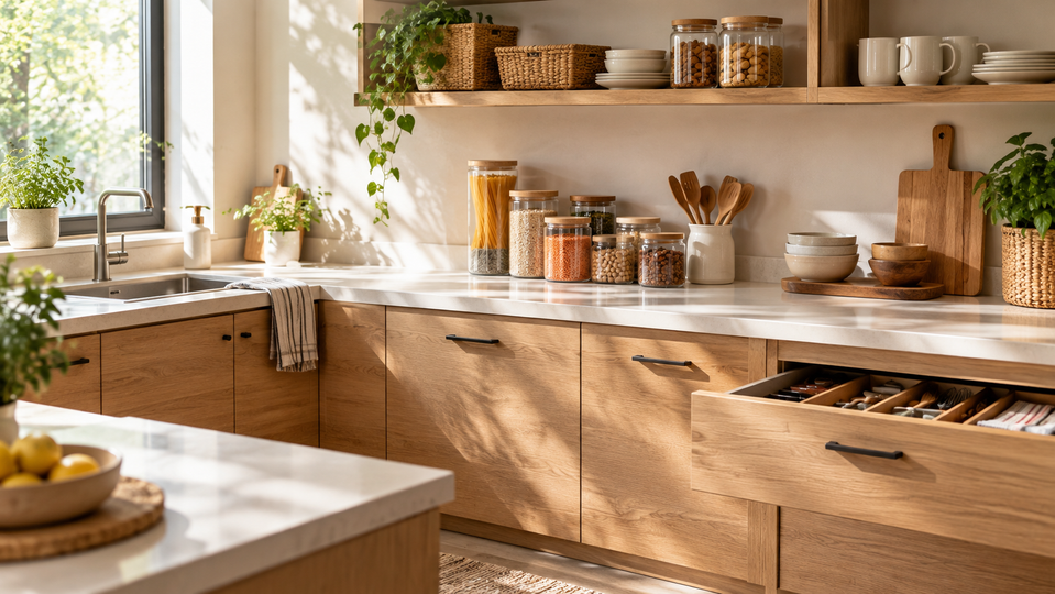 چطور آشپزخانهای مرتب داشته باشیم؟ راهنمای نظمدهی کابینت و کشوها