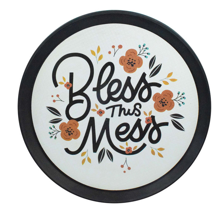 سینی پلاستیکی مدل گرد طرح Bless This Mess