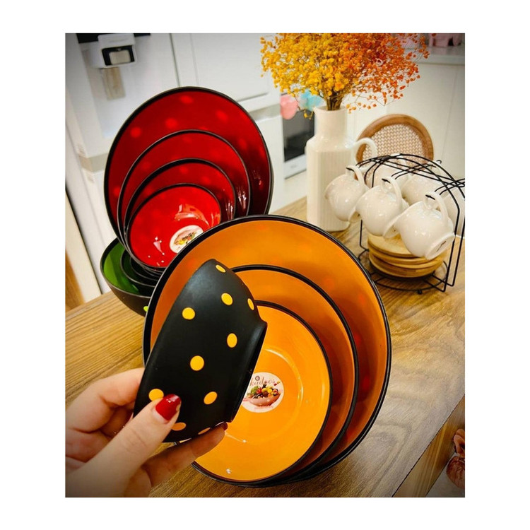 کاسه خالدار هایلوکس بسته 4 عددی