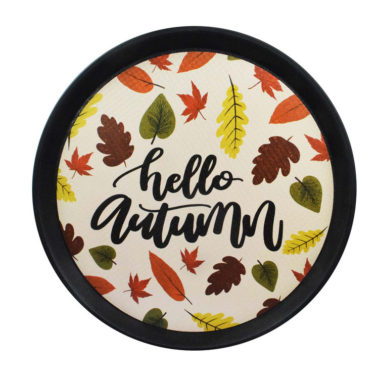 سینی پلاستیکی مدل گرد طرح Hello Autumn