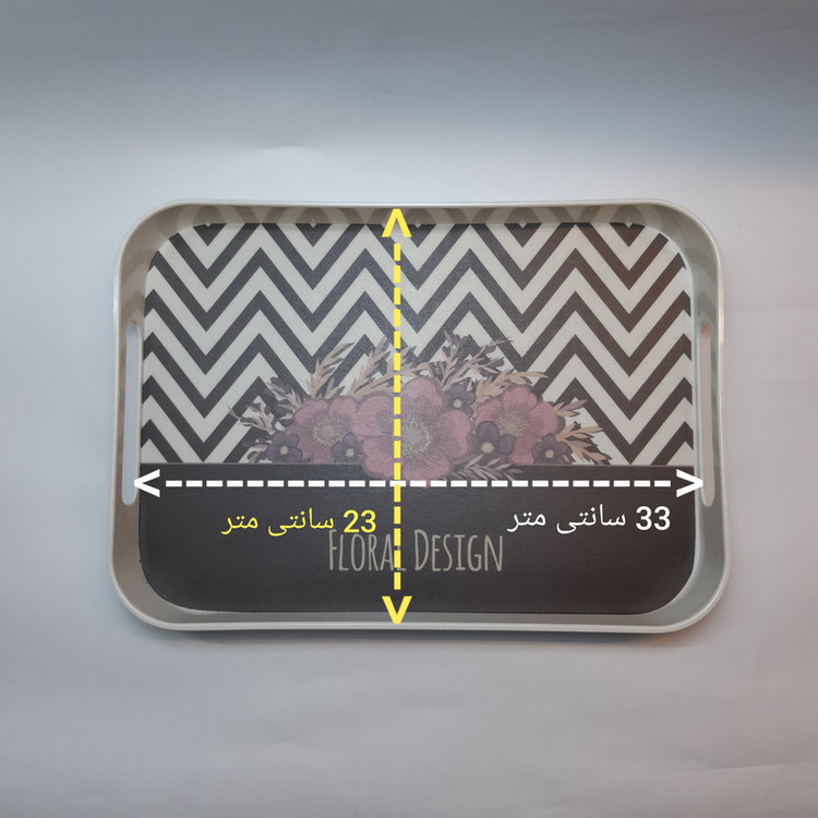 سینی ملامین سان ورلد مدل مستطیل طرح FLORAL DESIGN