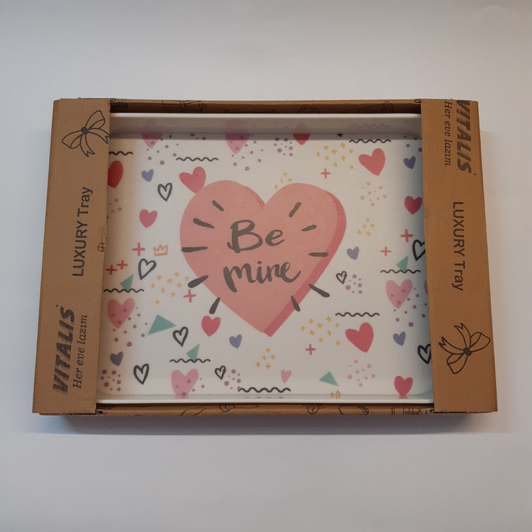 سینی ملامین سان ورلد مدل مستطیل طرح Be mine