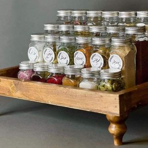 جا ادویه شیشه ای لیما مدل چارگوش طرح مکارتی