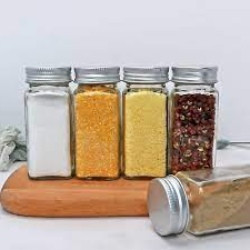 جا ادویه شیشه ای لیما مدل چارگوش طرح مکارتی