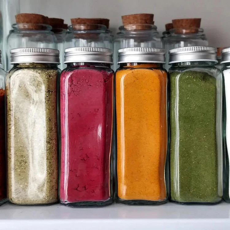 جا ادویه شیشه ای لیما مدل چارگوش طرح مکارتی