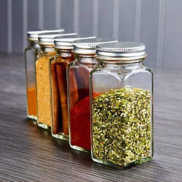 جا ادویه شیشه ای لیما مدل چارگوش طرح مکارتی