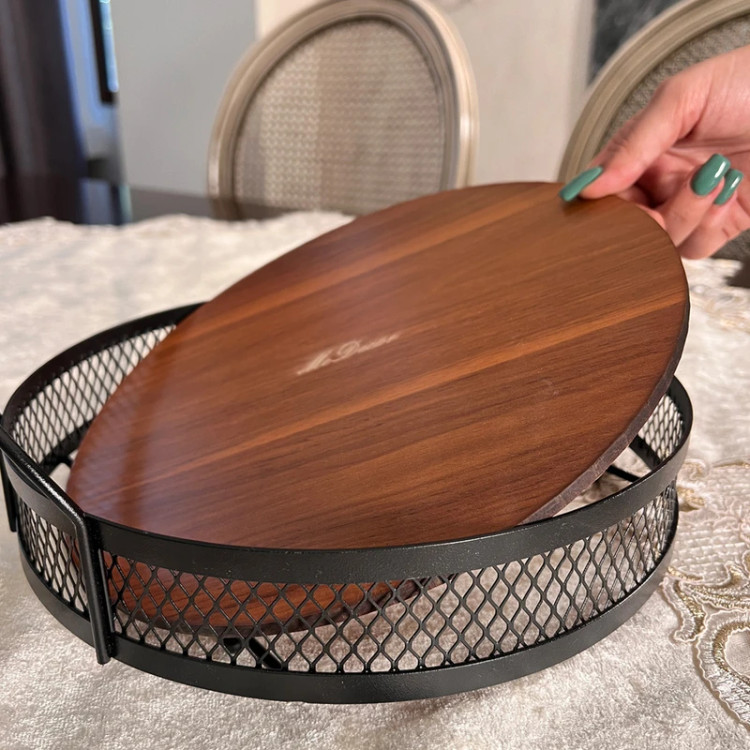 سینی می دکور مدل آدریانا طرح کف چوبی