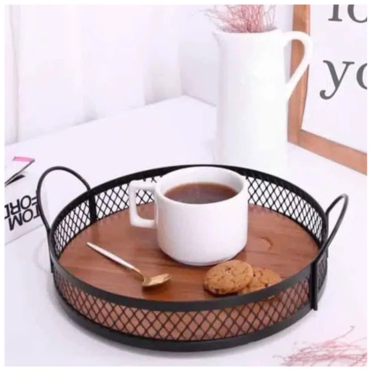 سینی می دکور مدل آدریانا طرح کف چوبی